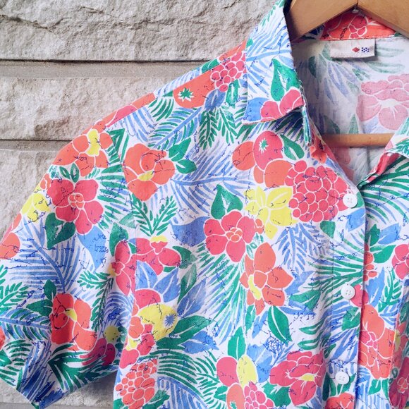 90s Fruity Hawaiian Button Down Shirt - Picture 1 of 4